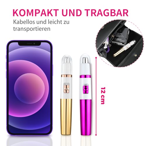 Nasenhaartrimmer Frauen, Damen Schmerzloser Ohr- und Nasenhaartrimmer für Frauen, Augenbrauen...