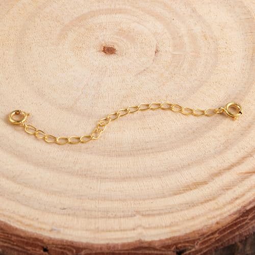 18K Solid Gold Extender for Necklace Bracelet Real Durable Adjustable Chain Gold Extension for Women 2 Inches2