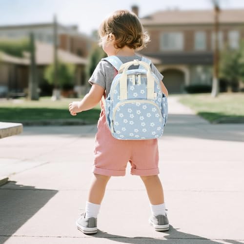 Bluboon Toddler Backpack for Girls Boys 2-4 Cute 12" Preschool Kindergarten Backpacks Kids Daycare Bags School Travel (White Flower-Blue, Age 2-4 (12" H not Fit A4 Folder)) by Bluboon - Used condition - Image 8