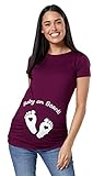 T-Shirt mit Babyfüßchen und Baby on Board-Druck - Schickes umstandsmoden.