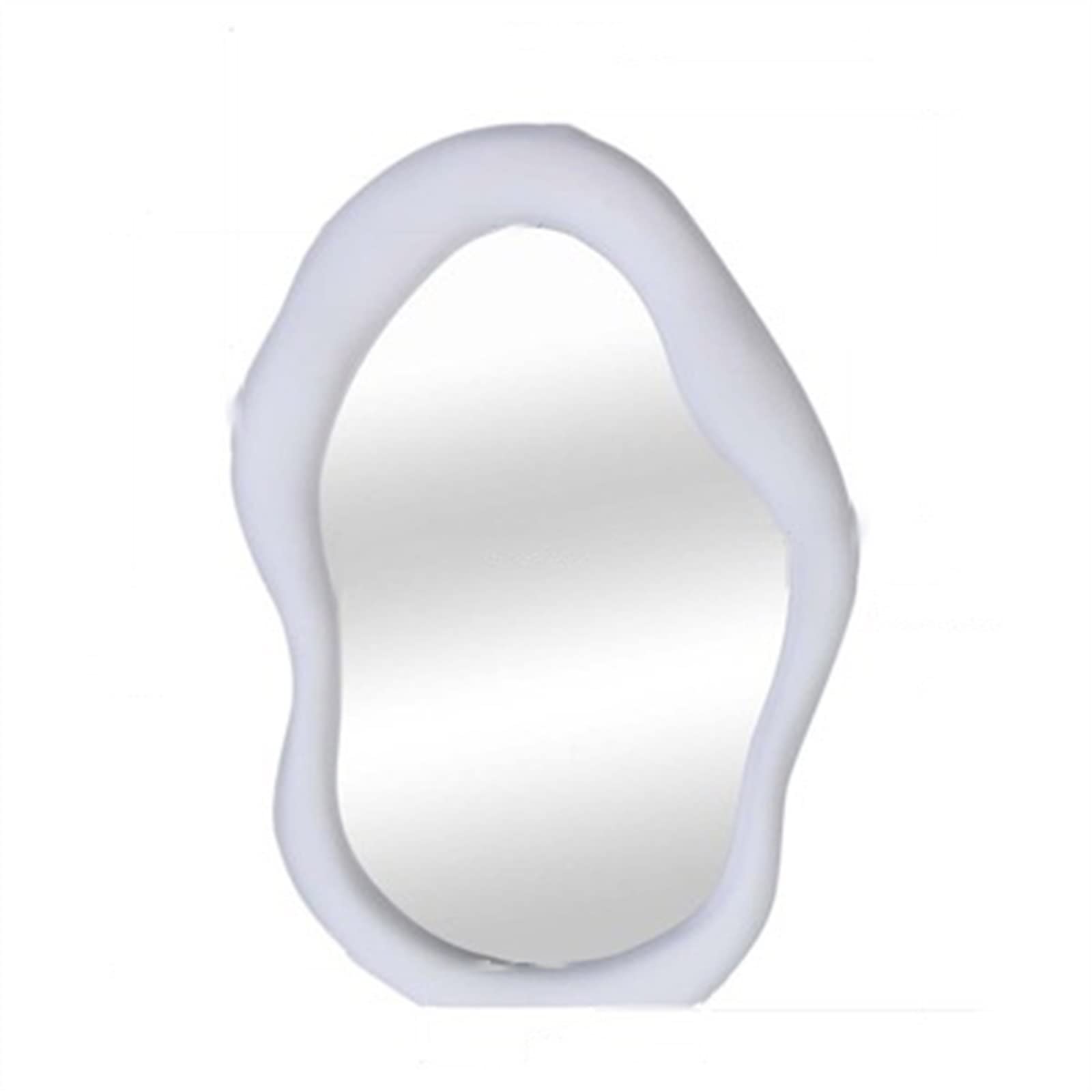GHJrtHFJ Desk mirror, Table Makeup Mirror HD Home Bedroom Tabletop Decoration Solid Color Abnormity Cosmetic(White)