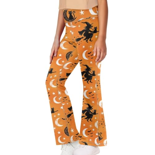 Image of Girls Flare Leggings 5-14T Cute Bell Bottoms for Girl Yoga Pants for Gym