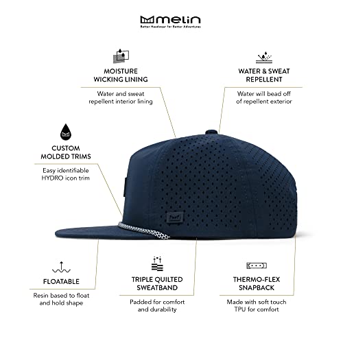 Melin Coronado Brick Hydro, Performance Snapback Hat, Water-Resistant Baseball Cap For Men & Women, Navy, Small #TOP1