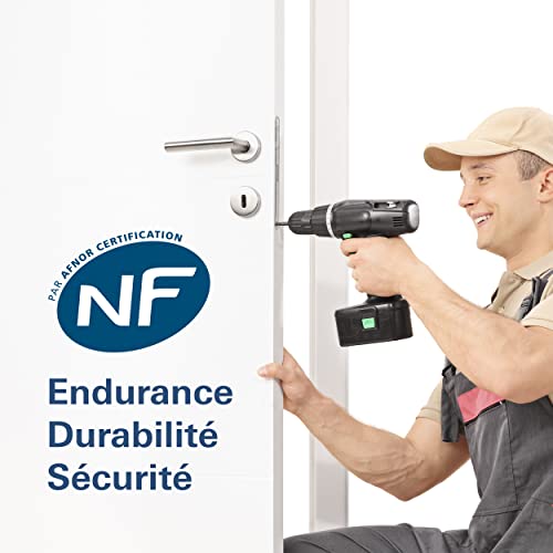 THIRARD 00941501 - Nf V/Br White Built-In Lock - Pressed steel case - Steel headrest - Round end headrest - Mortise locks - A40 - Image 3
