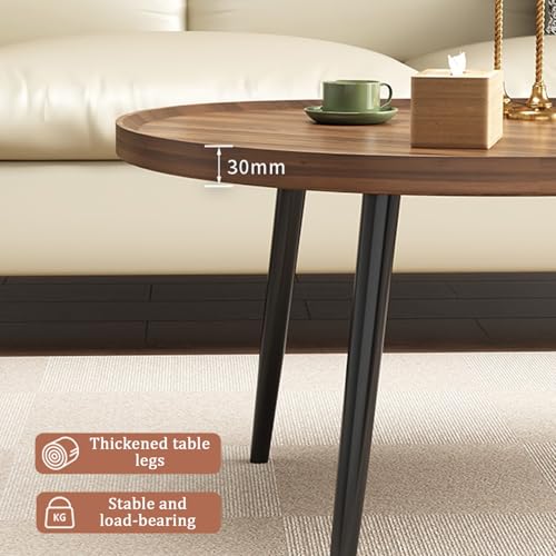 Table basse ovale YVYKFZD avec assemblage facile pour petit salon