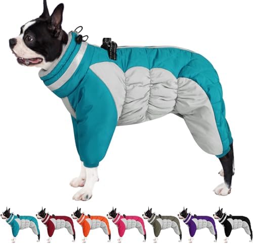 AOFITEE Fullbody Dog Coat Warm Fleece Dog Jacket — shown in a real home setting for scale