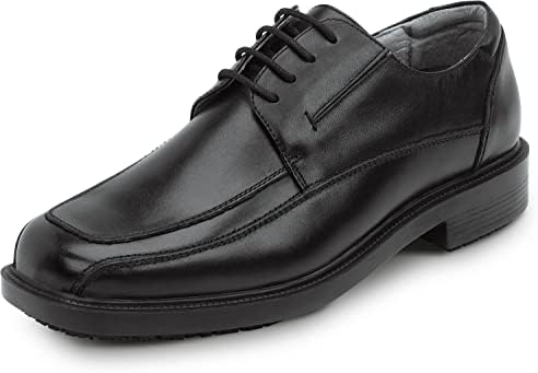 SR Max Manhattan, Men's, Black, Dress Style Soft Toe Slip Resistant Work Shoe (12.0 M)