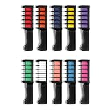 【10 colores brillantes populares】 Nuestro paquete viene con peines de tiza para el cabello temporales de 10 colores. La combinación de colores cálidos y colores fríos se puede usar para varios estilos, mezclarlos todos o usarlos individualmente para obtener hermosas capas de color de cabello. Puede agregar rayas temporales y crear peinados únicos con este colorido peine de tiza para el cabello.