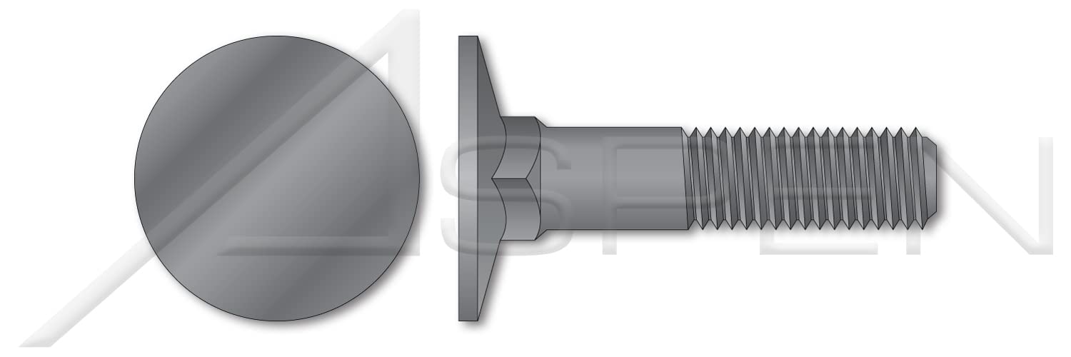 (1500 pcs) 1/4"-20 X 2, Elevator Bolts, Flat Head, Square Neck, Steel, Plain