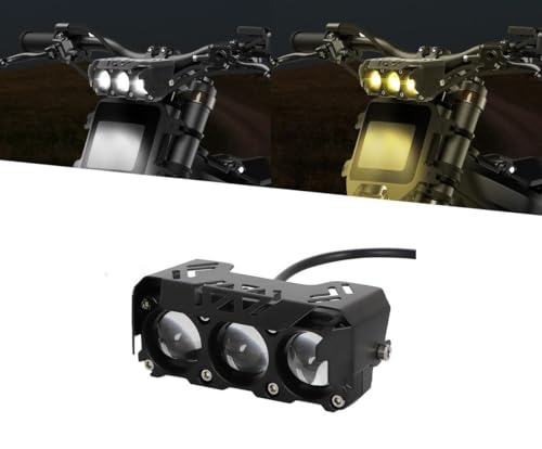 Image of AutoBizarre Car Motorcycle 12V Headlight Led Projector Lamp Dual Color Yellow White Fog Light Metal Body Spotlight Universal for All Bikes Cars SUVs etc. (3 LED, 1 Pc)
