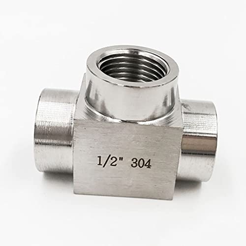 Tee 1/4 NPT rosca interna hembra acero inoxidable 304 para tuberías de agua 3
