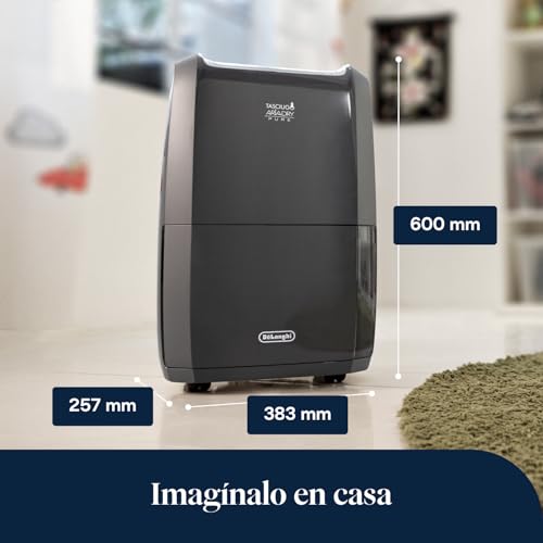 De'Longhi Tasciugo AriaDry Multi -2 en 1 Deshumidificador Doméstico Portátil y Purificador de Aire, Extracción de Humedad 21L/Día, Secadora, Antimoho, Wi-Fi y Alexa, Pantalla LCD, Gris (DDSX220WFA)