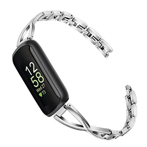 Dhwazz Band for Inspire 3 Women Stainless Steel Watchband Jewelry Strap for Fitbit Inspire 2 / HR