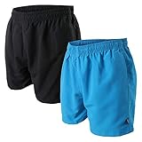 Die Badeshorts für Herren im Zweierpack mit farbiger Abwechslung. Die Herren Badehosen fallen etwas kleiner aus.