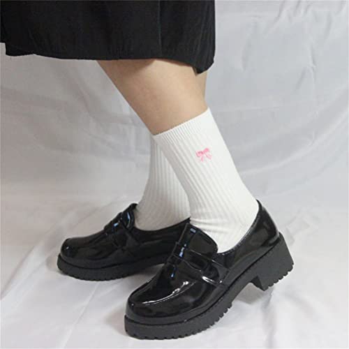 Ace Shock Women's Lolita Low Top Japanese Students Maid Uniform Dress Shoes (8) Black #TOP6