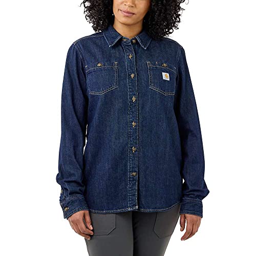 Image of Carhartt Women's Relaxed Fit Midweight Denim Overshirt