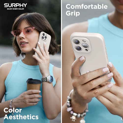 SURPHY Designed for iPhone 16 Pro Case Compatible with MagSafe (6.3 inch 2024), Liquid Silicone Phone Case (Camera Protective, Soft Microfiber Lining), Stone by SURPHY - Used condition - Image 7