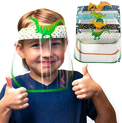 Kids Face Shield Anti Fog I 4 PACK DINOSAUR Shields for Kids Reusable Masks Kids Face Shield Anti Fog I 4 PACK DINOSAUR Shields for Kids Reusable Masks