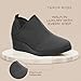 TARYN ROSE Women's Kabe Comfort Wedge Sneaker – Lightweight Knit Upper, Cushioned Footbed, Slip-On Design Dark Grey