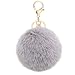 Grau Pom Pom Schlüsselbund Kunstfell Ball Schlüsselbund Flauschige Accessoires Auto Tasche Charme Handy Charme Anhänger Schlüsselbund
