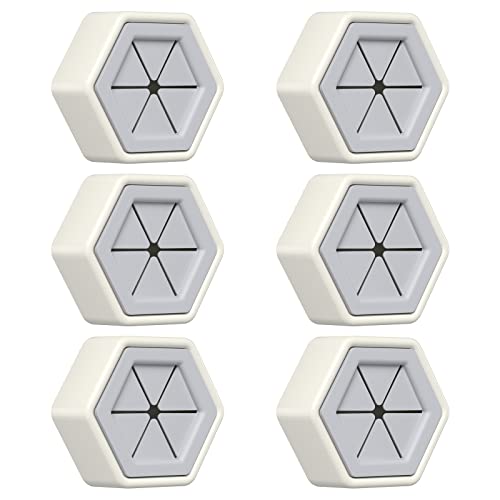 Uktunu Gancho de Pared de 6 Piezas Hexagonal Ganchos para Toallas Colgadores para Toallas Creativo Pomo de Cajón,Anticolisión Autoadhesivo Sin Agujeros Adhesivos para Cocina Baño(Gris plata) Cover