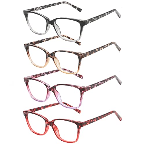 Przene 4 Pack Blue Light Blocking Reading Glasses For Women Men Lightweight Anti Eyestrain/Glare Computer Readers C119(Mixed Color-C1, 0.0, Multiplier_X) #TOP6