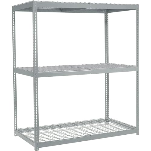 Global Industrial Wide Span Rack With 3 Shelves Wire Deck, 1200 Lb Capacity Per Level, 48"W x 36"D x 60"H