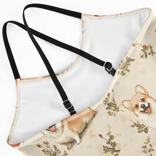 Girl's One Piece Swimsuit Corgi Red Flower A Beach Bathing Swimwear4