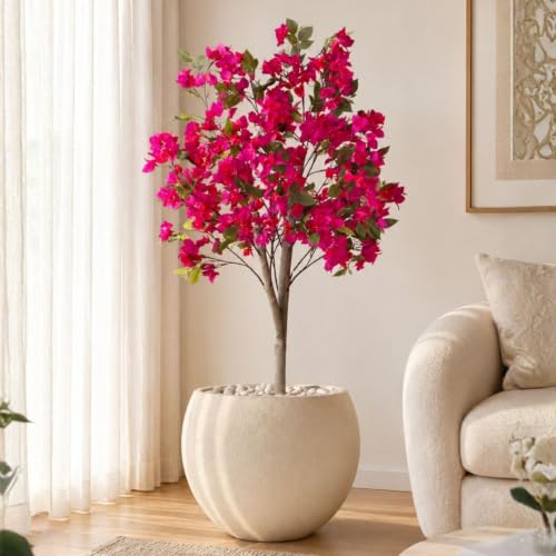 Image of MASON HOME Artificial Pink Bougainvillea Plant Without Pot - 5 Feet | Realistic Plant - Trees - Flowers | Indoor Tropical | Home - Shop - Office | Gifting - Decor - Ambience - Durable | No Maintenance