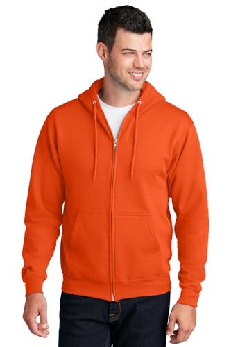 Men's Classic Full-Zip Hooded Sweatshirt - Lightweight Fleece Pullover (Ash, 3XL) - View #9