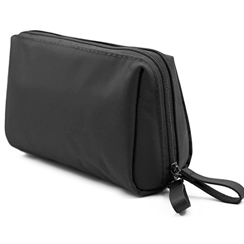 Admirable Idea Small Size Makeup Pouch for Womens Travel Cosmetic Bag for Girls Essential Oil Carrying Bag -black