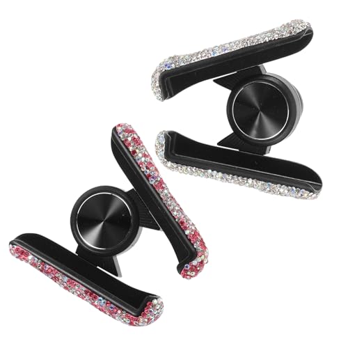 2 Pezzi Supporto per Telefono da Auto Clip Stabile per Bocchetta Aria con Strass Glitter Montaggio per Smartphone Accessorio Auto per Donne