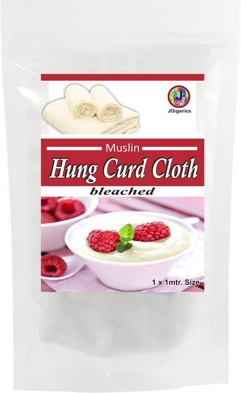 Image of JOrganics Muslin Hung Curd Cloth, Bleached Cotton, 1 x 1 Metre