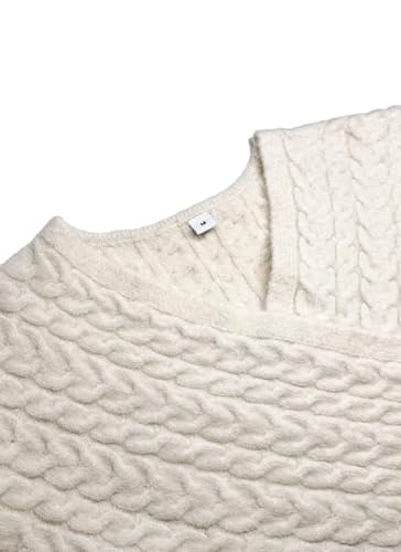 Womens Elegant Pullover Sweaters Sexy Textured Crossover V Neck Long Sleeve Casual Apricot Plain Loose Fit Tops4