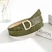 rgwtgkyh Black Leather Belts for Women Gold Fashion Buckle Belt Green Belt for Jeans Pants Dresses(Olive green, 43inch)