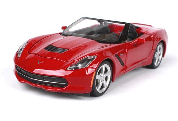 コルベット 赤 オープンカー ミニカー Amazon | 1/24 シボレー コルベット スティングレイ コンバーチブル 赤