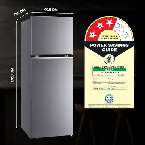 LG 343L 3 Star Smart Inverter Double Door Refrigerator view 5