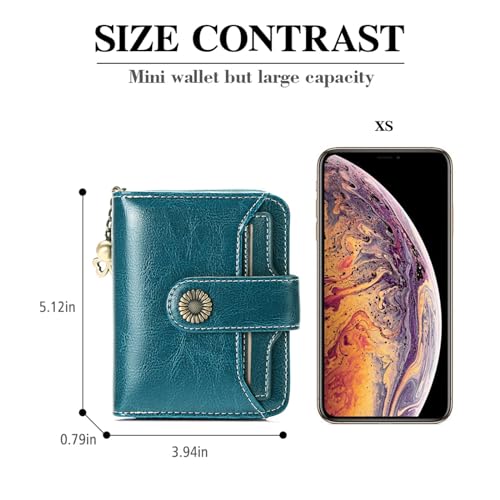 SENDEFN Purses for Women Genuine Leather Small Bifold Compact Womens Wallet with RFID Protection