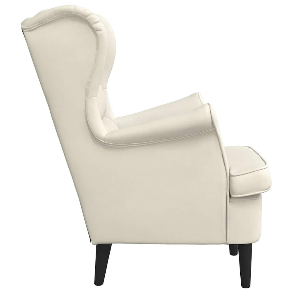 vidaXL Sillón de Terciopelo Blanco Crema