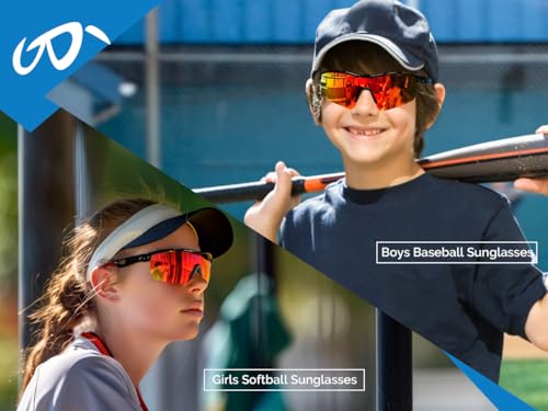 Image of FEISEDY Kids Polarized Sports Sunglasses, TR90 UV400 Baseball Cycling