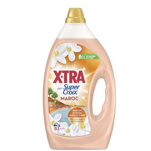 Miror Super Croix par X•Tra - Lessive Liquide - Maroc - Fleur d'Oranger & Lait d'Amande - Moment Evasion - Experience Sensorielle - Parfum Intense-Longue Durée - Efficace dès 20°C - 63 Lavages Miror Super Croix par X•Tra - Lessive Liquide - Maroc - Fleur d'Oranger & Lait d'Amande - Moment Evasion - Experience Sensorielle - Parfum Intense-Longue Durée - Efficace dès 20°C - 63 Lavages