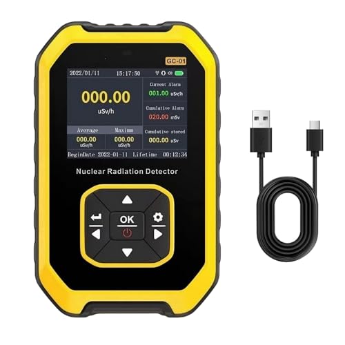 Tragbarer Geigerzähler Radioaktivität Detektor Handliches Strahlungsmessgerät für Beta Gamma Röntgen Wiederaufladbarer Dosimeter mit LCD & Alarm für Zuhause Outdoor Industrie