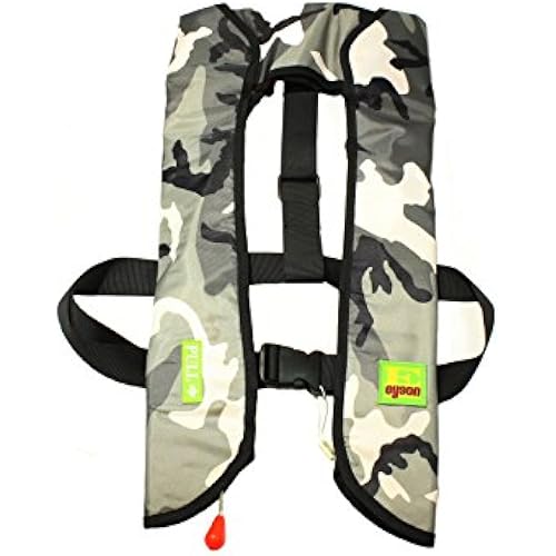 Top Safety Adult Life Jacket with Whistle - Manual Version Inflatable Lifejacket Life Vest Preserver PFD for Boating Fishing Sailing Kayaking Surfing Paddling Swimming - Adjustable Life Saving Vest