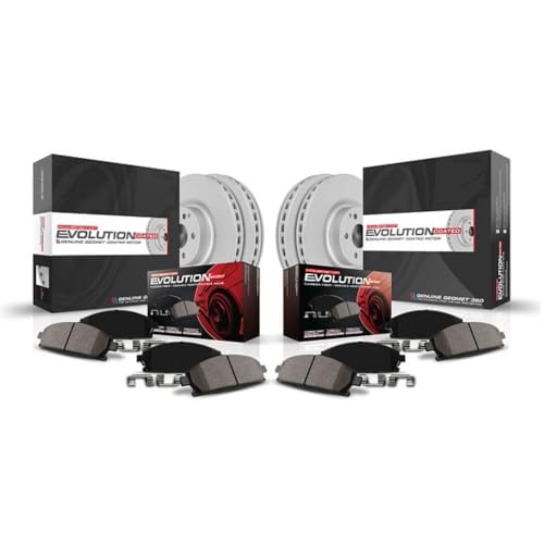 Image of PowerStop Front and Rear Brake Kit for BMW X5 2007-10 - Fully-Coated Disc Rotors with Z23 Carbon-Fiber Ceramic Brake Pads Upgrade, CRK6063