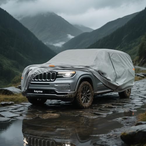 Image of Kayme Heavy Duty SUV Car Cover Custom Fit Jeep Wagoneer /Grand Wagoneer SWB Waterproof All Weather for Automobiles, Full Exterior Covers Sun Rain UV Protection.（Deliver About 3-10 Days）