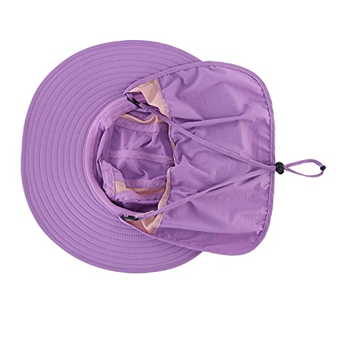 Image of Home Prefer UPF 50+ Mens Wide Brim Fishing Hat with Neck Flap Sun Hat for Men Women Sun Protection Cap