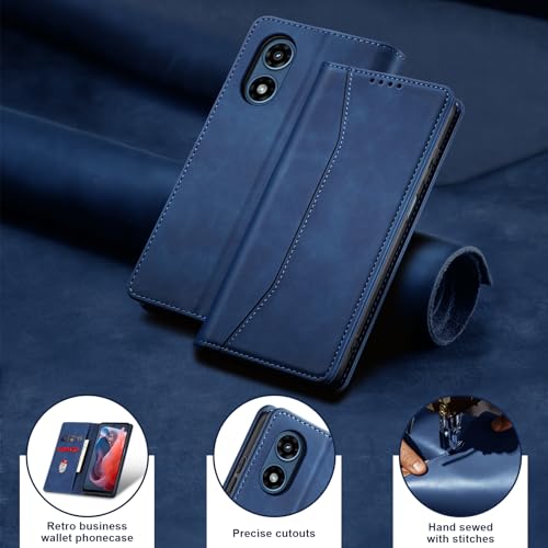 Image of Jasonyu Flip Wallet Case for Moto G Play 4G (2024),Blue