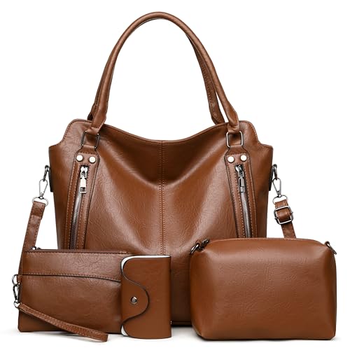 Image of 2E-youth Purses for Women Large Tote Women's Handbag Set Faux Leather Hobo Crossbody Bag 4pcs