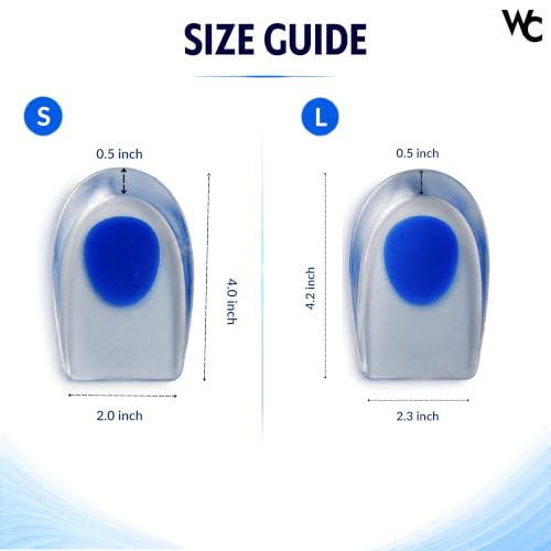 Image of Wonder Care Silicone Gel Heel Cushion & Heel Socks For Heel Pain Relief Women And Men | Plantar Fascitis Heel Sock Pad| Achillies Heel Support| Cushion Heel Inserts (Transparent, 4 Pair-Small)