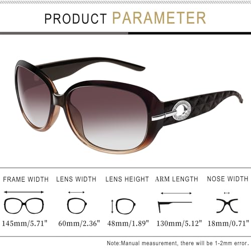 Image of Joopin Oversized Sunglasses for Women Stylish Big Rectangle Polarized UV Protection Ladies Goggles